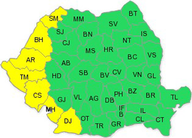 Cod galben de caniculă la Satu Mare