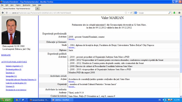 Senatorul Marian delirează în continuare