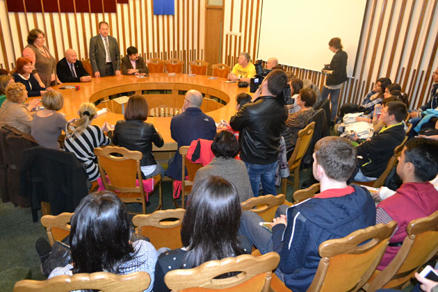 Oaspeţi din patru ţări  la Primăria Satu Mare