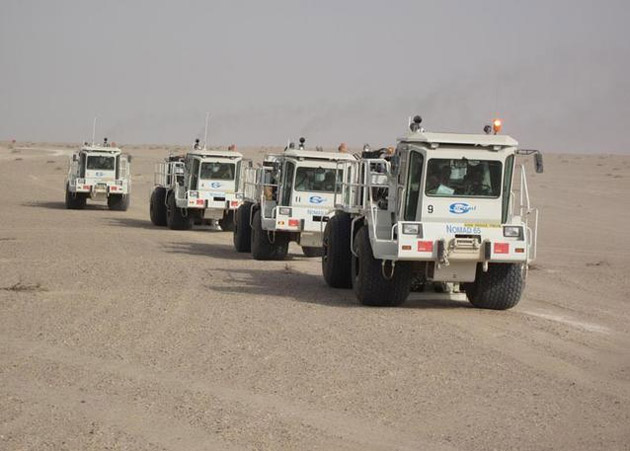 Cum arată maşinăriile de 30 de tone care zguduie pământul la Constanţa în căutarea de gaze de şist