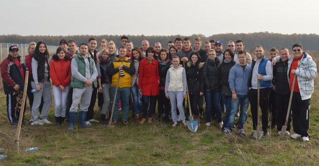 Tinerii social-democraţi sătmăreni continuă campania de plantare a puieţilor