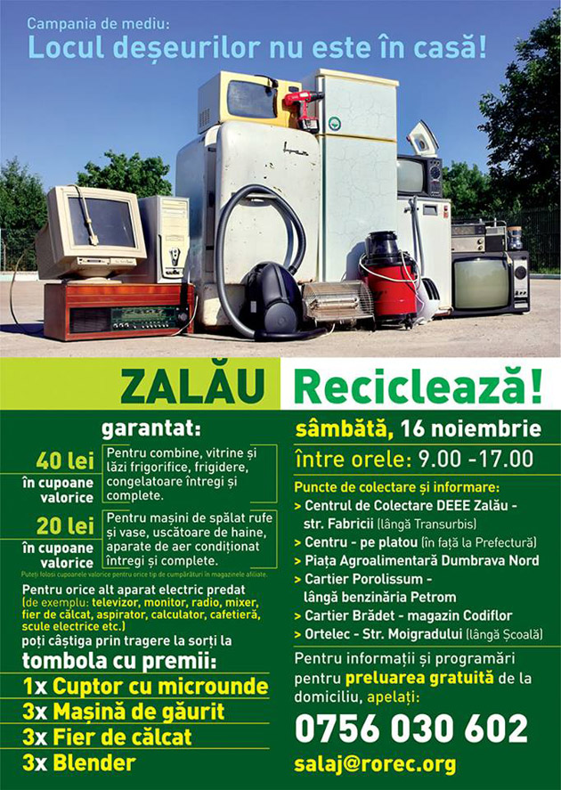 O nouă acțiune de colectare a deșeurilor, la Zalău