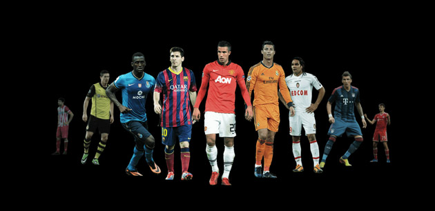 UEFA: 40 de jucători de la 14 de cluburi, nominalizaţi pentru echipa anului 2013