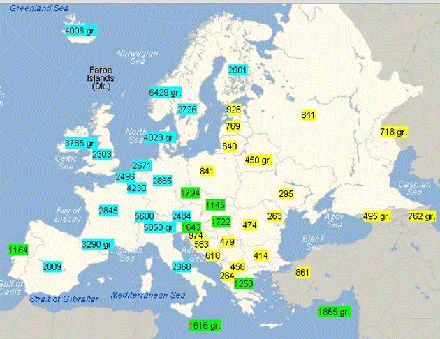 Lista cu salariile medii din Europa. Cel mai mare este de 4.200 de euro pe lună