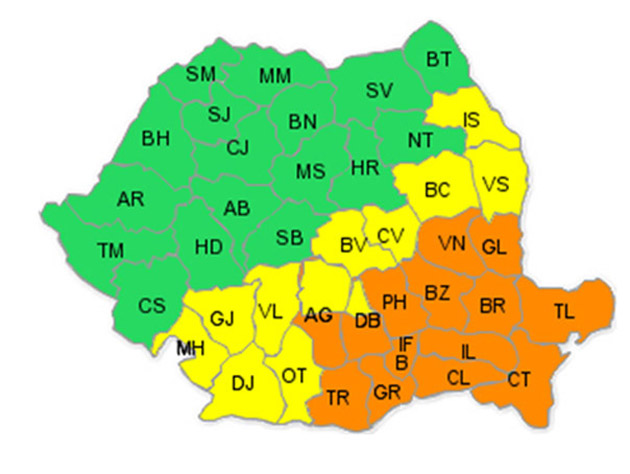 COD PORTOCALIU ŞI GALBEN de ninsori şi viscol