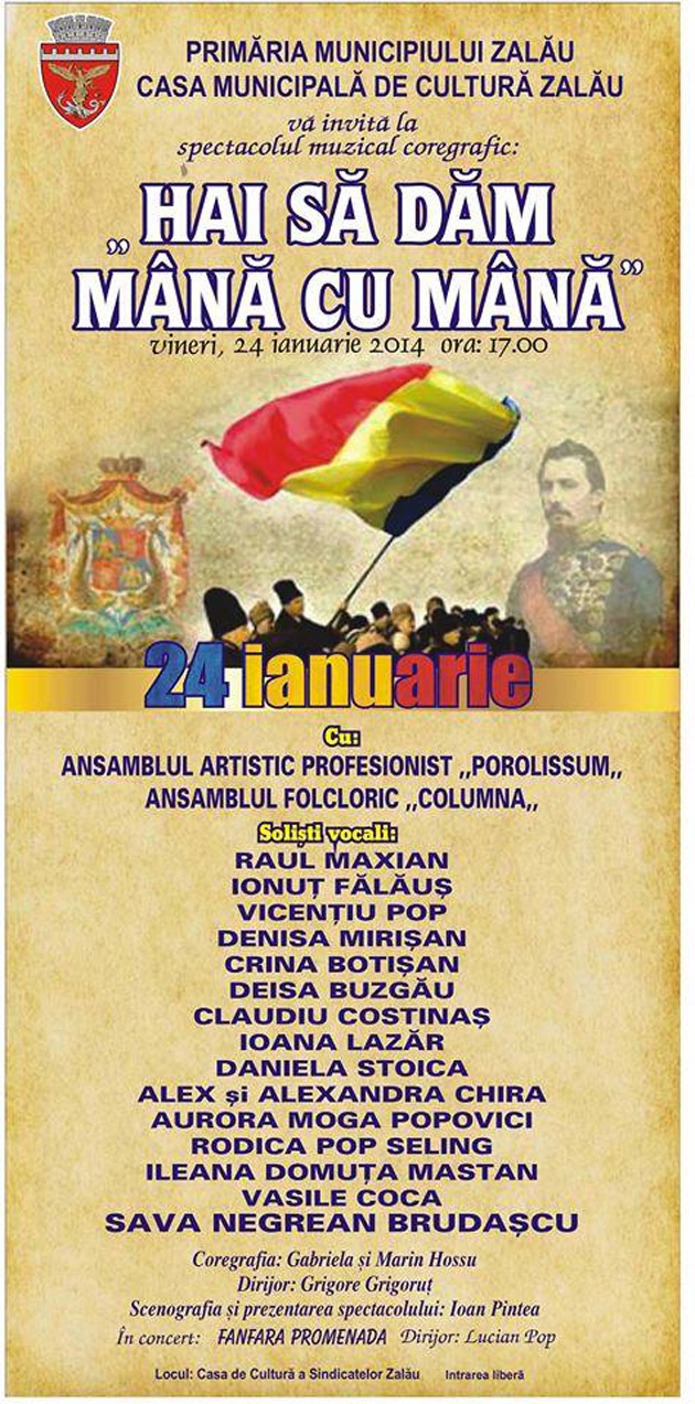 Manifestări dedicate Zilei Unirii Principatelor, la Zalău