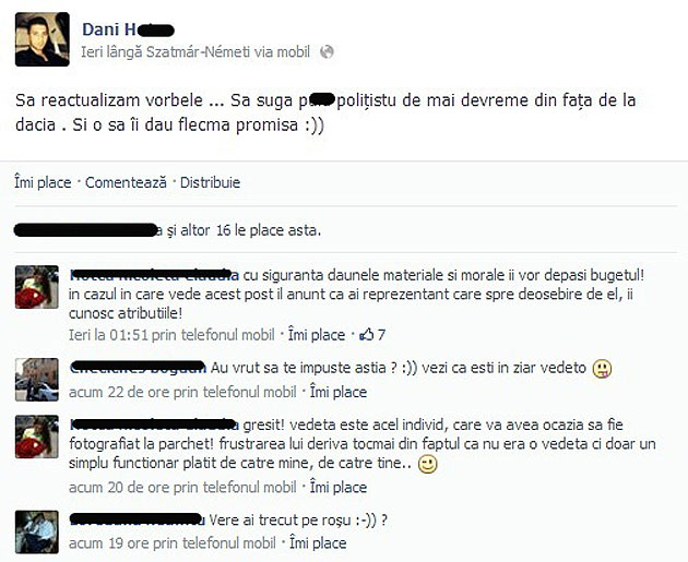 Scandalagiul Dănuţ Hotca le promite o “flecmă” poliţiştilor