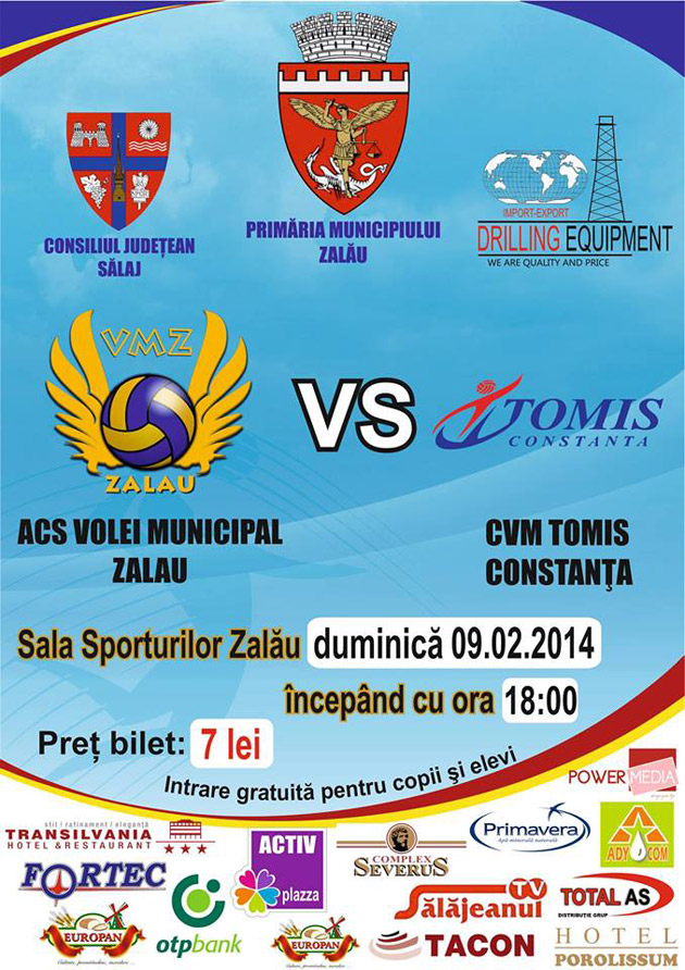 Derby-ul Diviziei A1 la volei masculin se joacă la Zalău