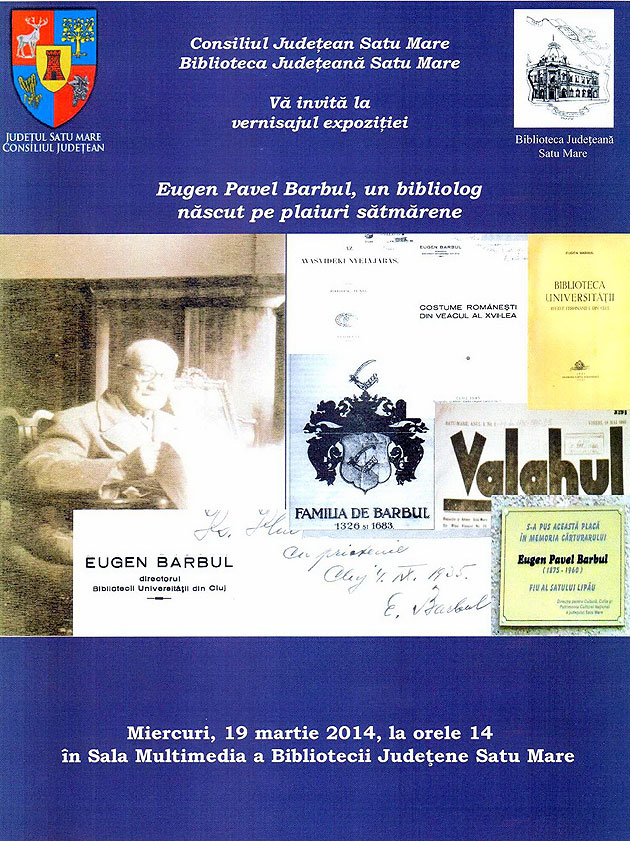 Expoziţie foto-documentară despre bibliologul Eugen Pavel Barbul
