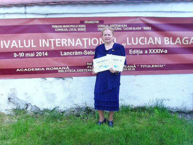 Cornelia Bălan Pop a obţinut două  premii la Festivalul “Lucian Blaga”