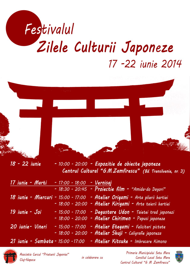 “Festivalul Zilele Culturii Japoneze” la Satu Mare