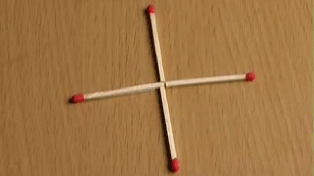 Cum poţi forma un pătrat mutând un singur băţ de chibrit?