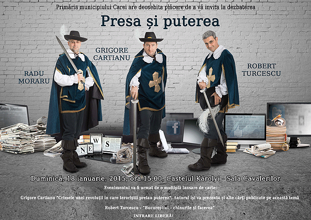 Dezbatere cu Turcescu, Moraru şi Cartianu la Castelul Karolyi