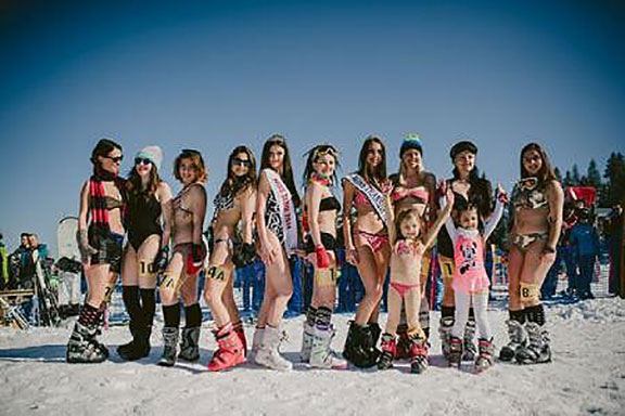 O tânără de 33 de ani a câștigat concursul de Miss Bikini pe schiuri