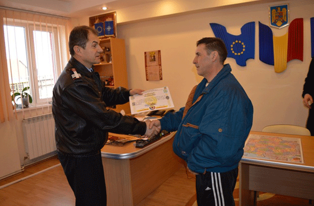 Pescarul Iosif Lanczos a primit o diplomă  de onoare din partea ISU Satu Mare