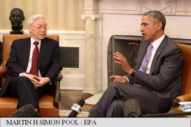 Obama a discutat la Casa Albă cu liderul Partidului Comunist vietnamez despre Parteneriatul Trans-Pacific