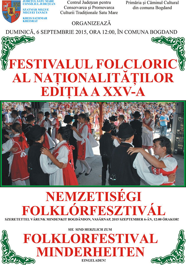 Festivalului Folcloric al Naţionalităţilor de la Bogdand, la a 25-a ediţie