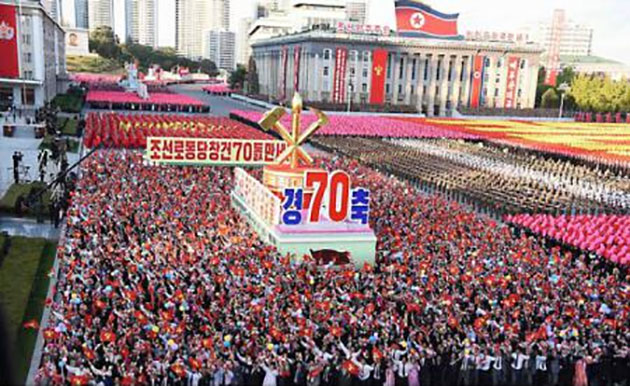 Coreea de Nord: Muzică, dans și bombe americane la încheierea ceremoniilor de marcare a 70 de ani de la crearea partidului unic