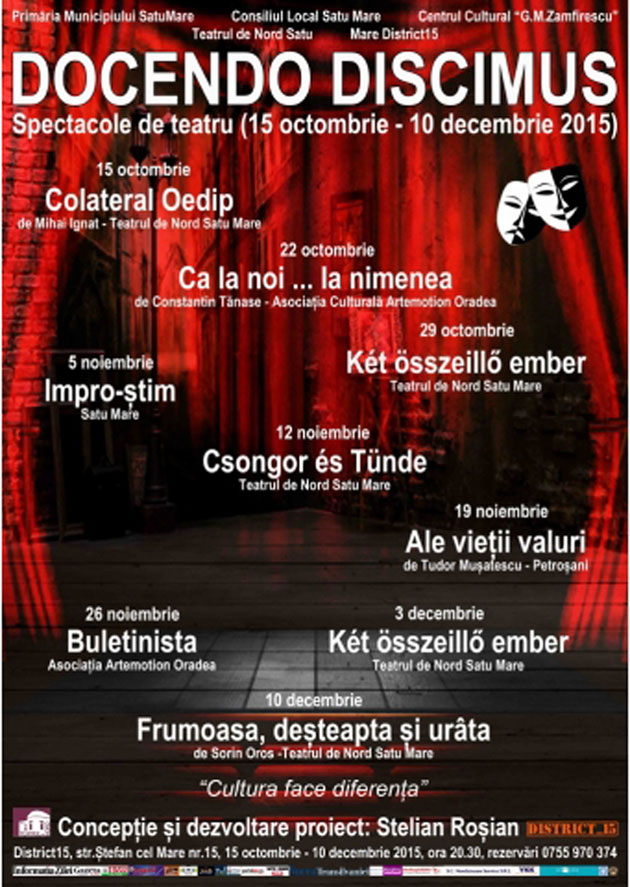 Microstagiune de teatru organizată de Centrul Cultural “G.M. Zamfirescu”