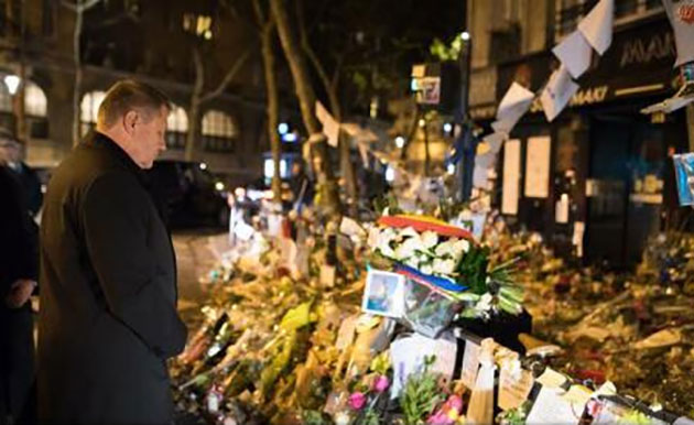 Iohannis, omagiu pentru victimele atacurilor de la Paris