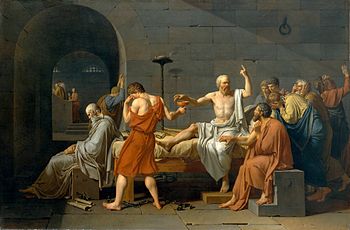 Moartea lui Socrate tablou pictat de Jacques Louis David 1787