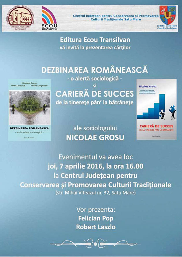 Sociologul Nicolae Grosu îşi prezintă ultimele volume