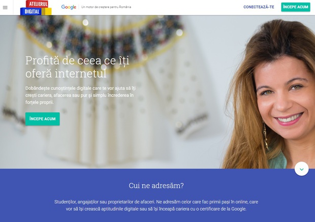 Google lansează Atelierul Digital - o platformă online pentru creşterea competenţelor digitale dedicată studenţilor şi antreprenorilor din România