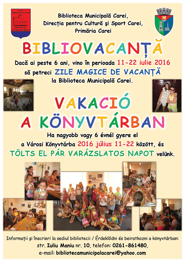 Program de vacanţă pentru copiii din Carei