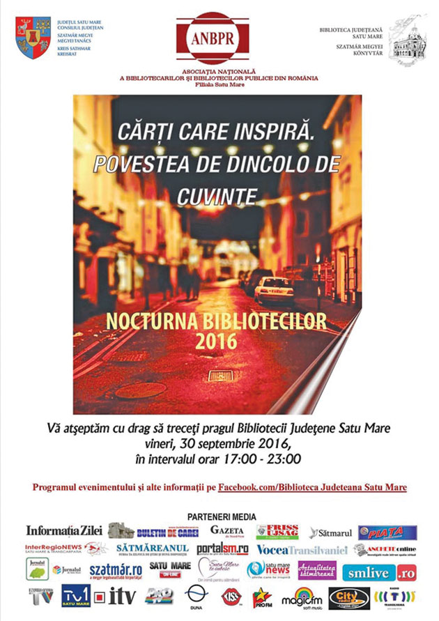 Sătmărenii, așteptați la „Nocturna bibliotecilor”