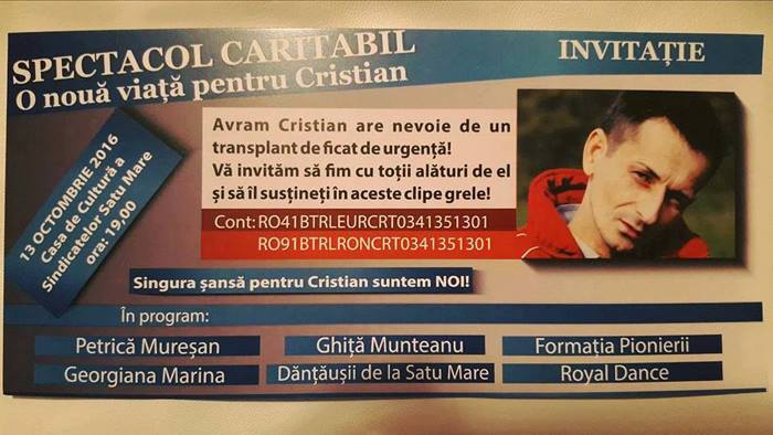 Concert caritabil pentru Cristi Frizeru’