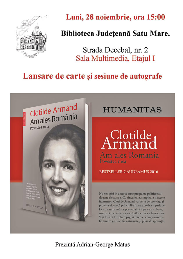 Cartea „Am ales România”, prezentată publicului sătmărean