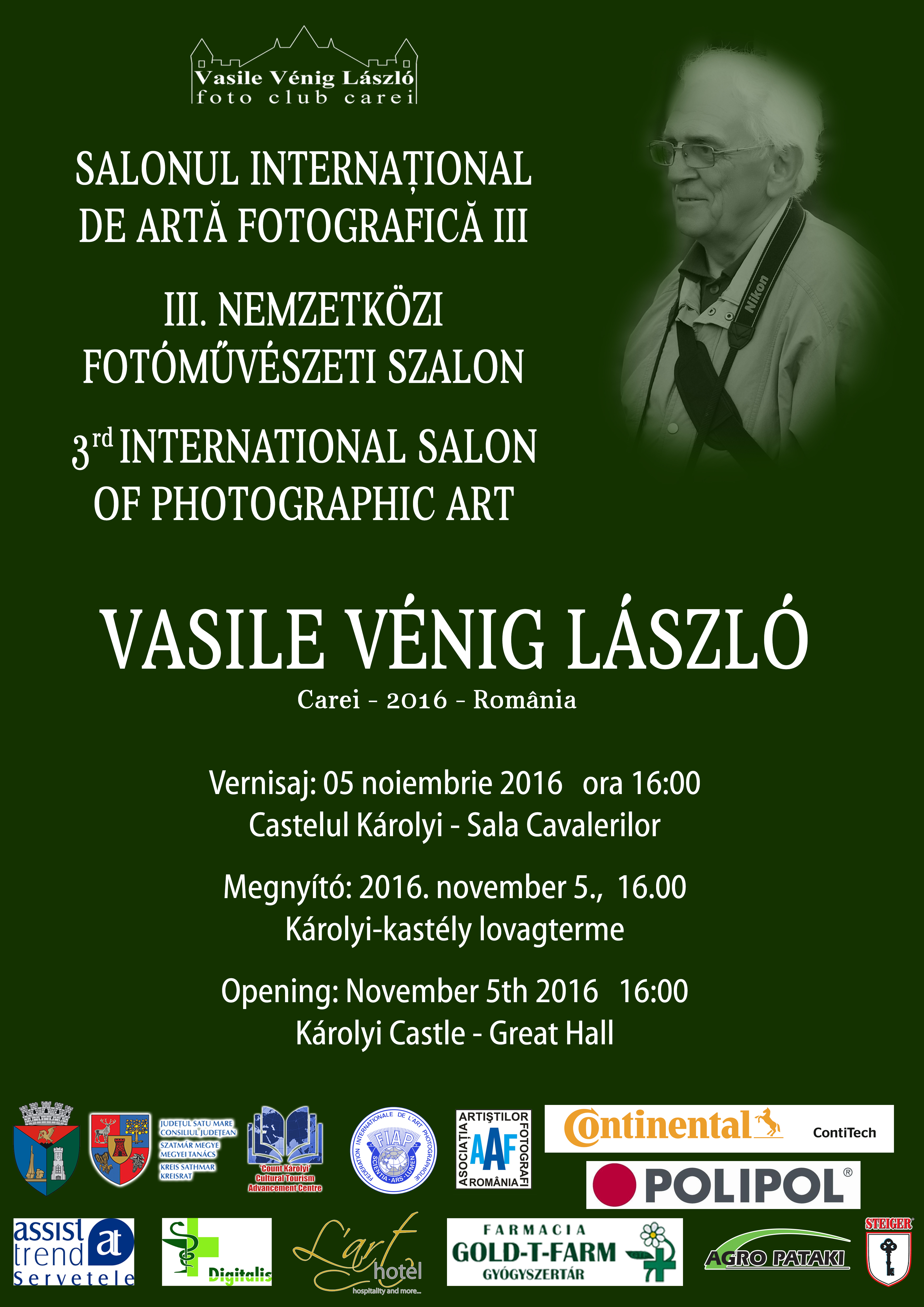 Cea de-a treia ediţie a Salonului Internaţional de Artă Fotografică  „Vasile Vénig László” la Castelul Karolyi