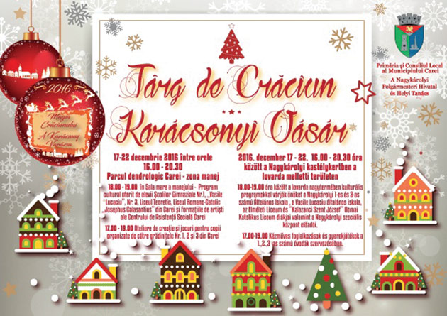 Târg de Crăciun în aer liber în Parcul Dendrologic din Carei