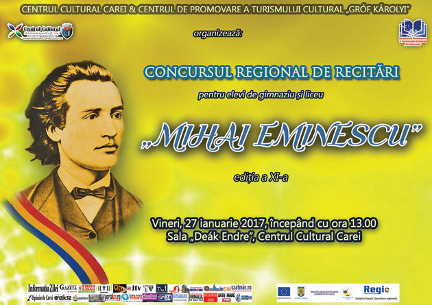 Cea de-a unsprezecea ediție a Concursului de recitări „Mihai Eminescu” la Carei