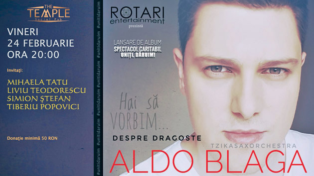 Aldo Blaga își lansează primul său album în cadrul unui concert caritabil
