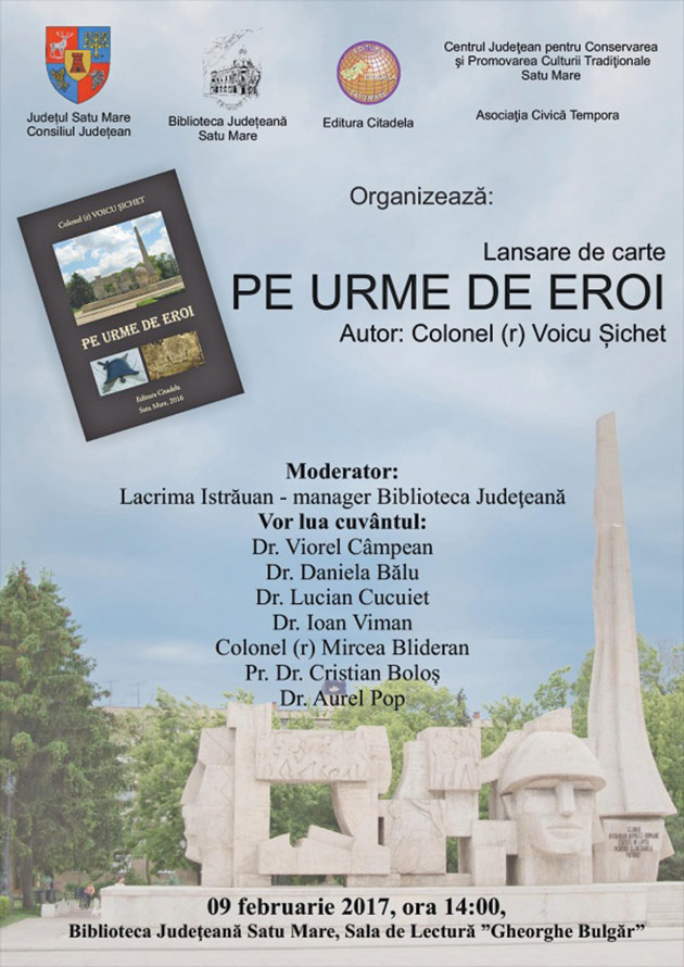 Voicu Șichet își lansează cartea „Pe urme de eroi”