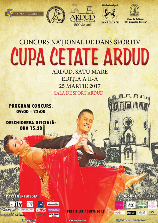 Invitaţie la Cupa Cetate Ardud la dans sportiv