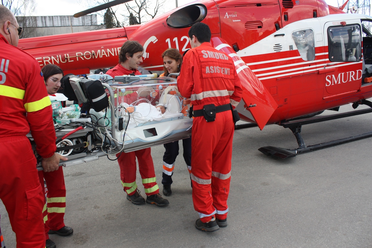 Elicopterul SMURD la Satu Mare. Nou născut, transferat la Timișoara