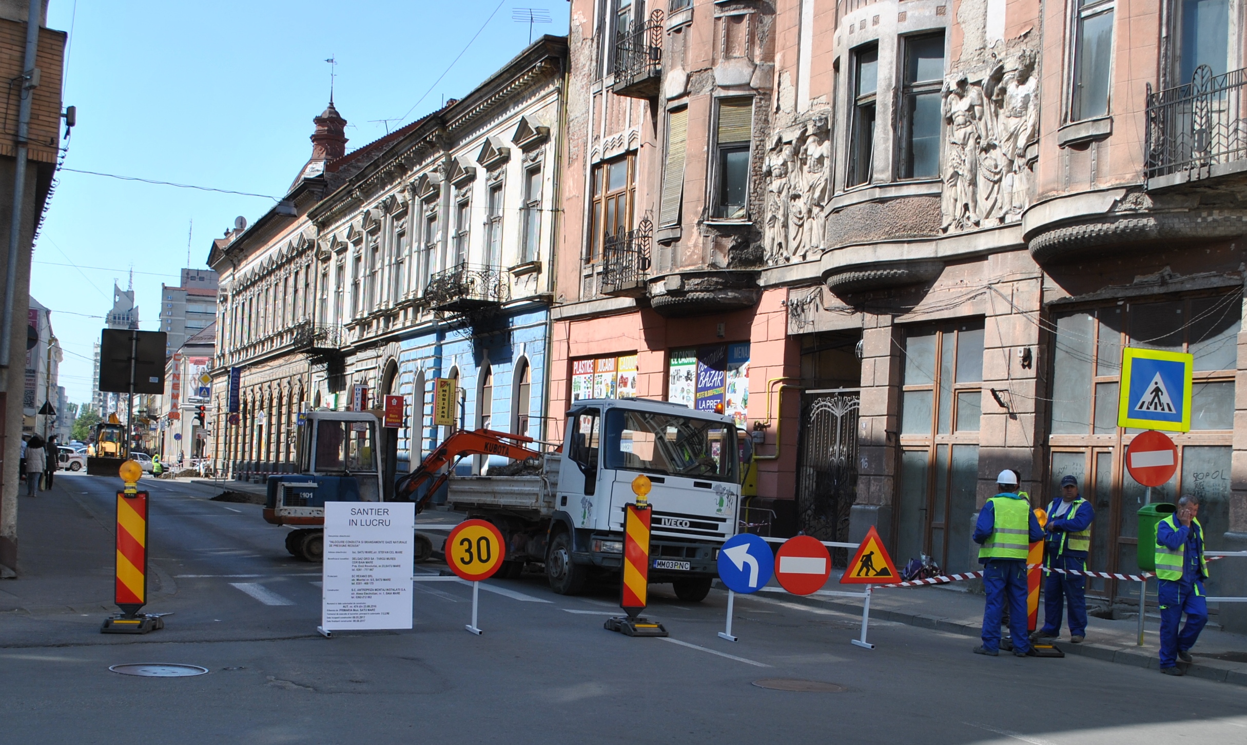 Strada Ștefan cel Mare, blocată din cauza lucrărilor E.On