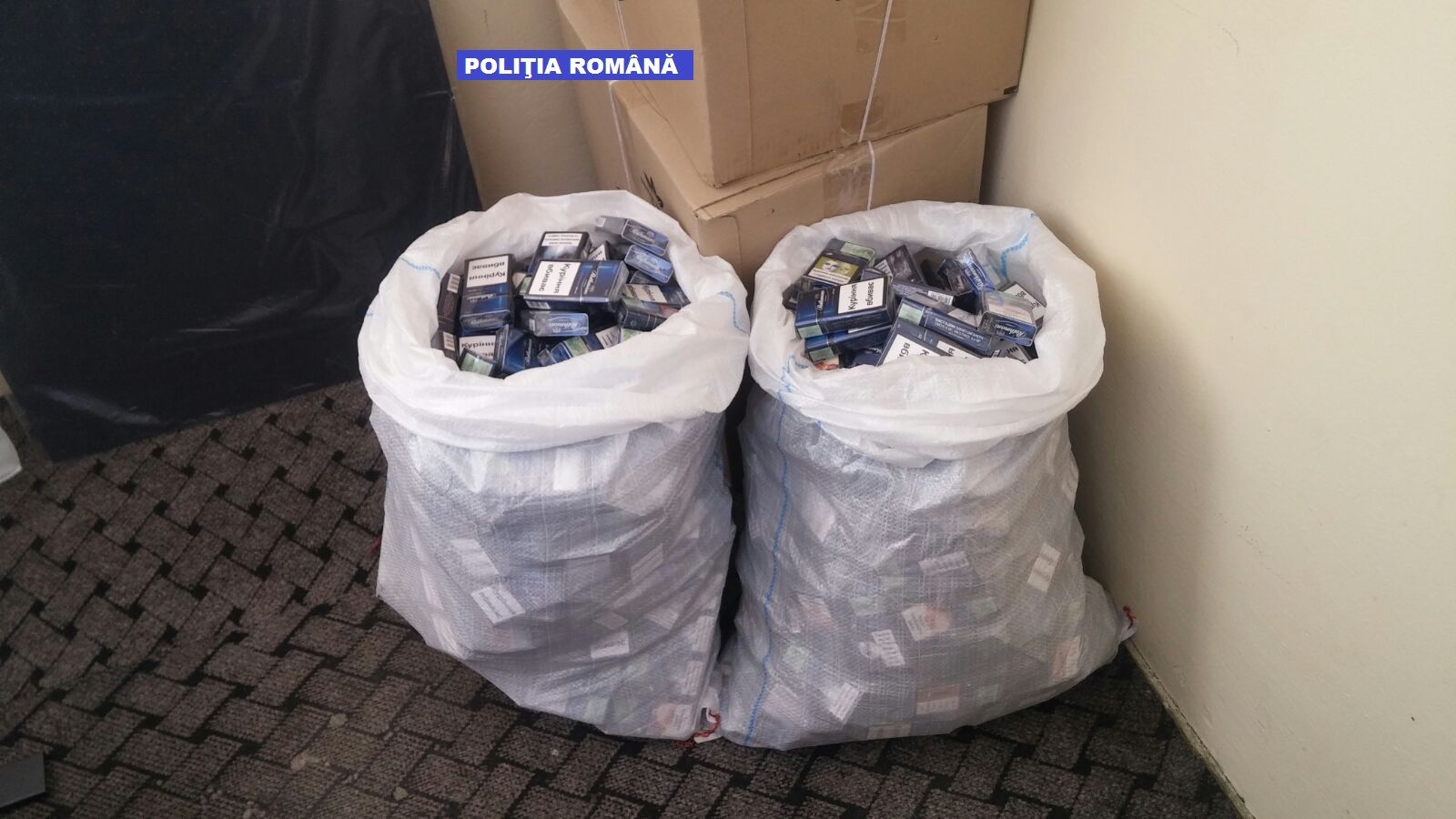 FOTO. Captură impresionantă de țigări de contrabandă