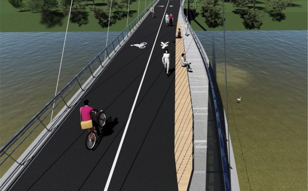 Macheta pasarelei pietonale  de peste Someș