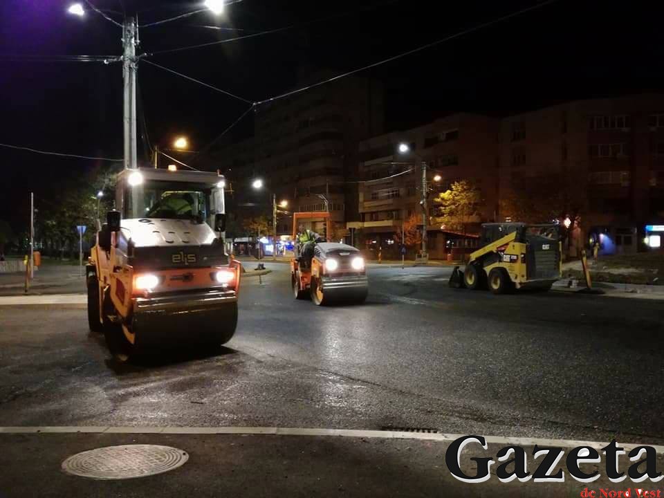 FOTOGALERIE. LIDL trage tare. S-a lucrat toată noaptea la sensul giratoriu de la Crinul