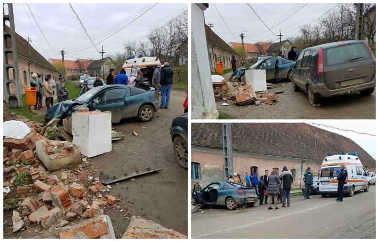 Accident grav în județ. Două persoane au ajuns la spital
