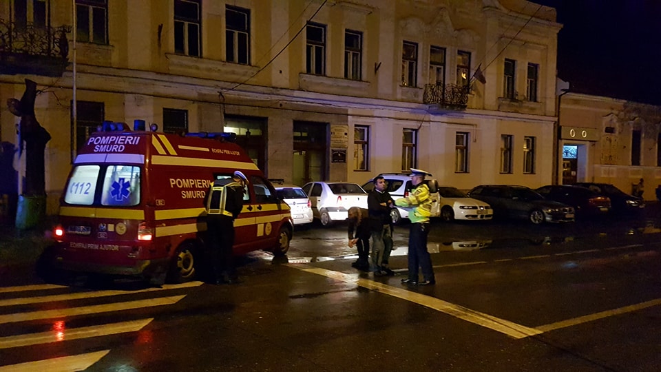 FOTOGALERIE. Accident cu o victimă. Lovit pe trecere, de un taximetrist