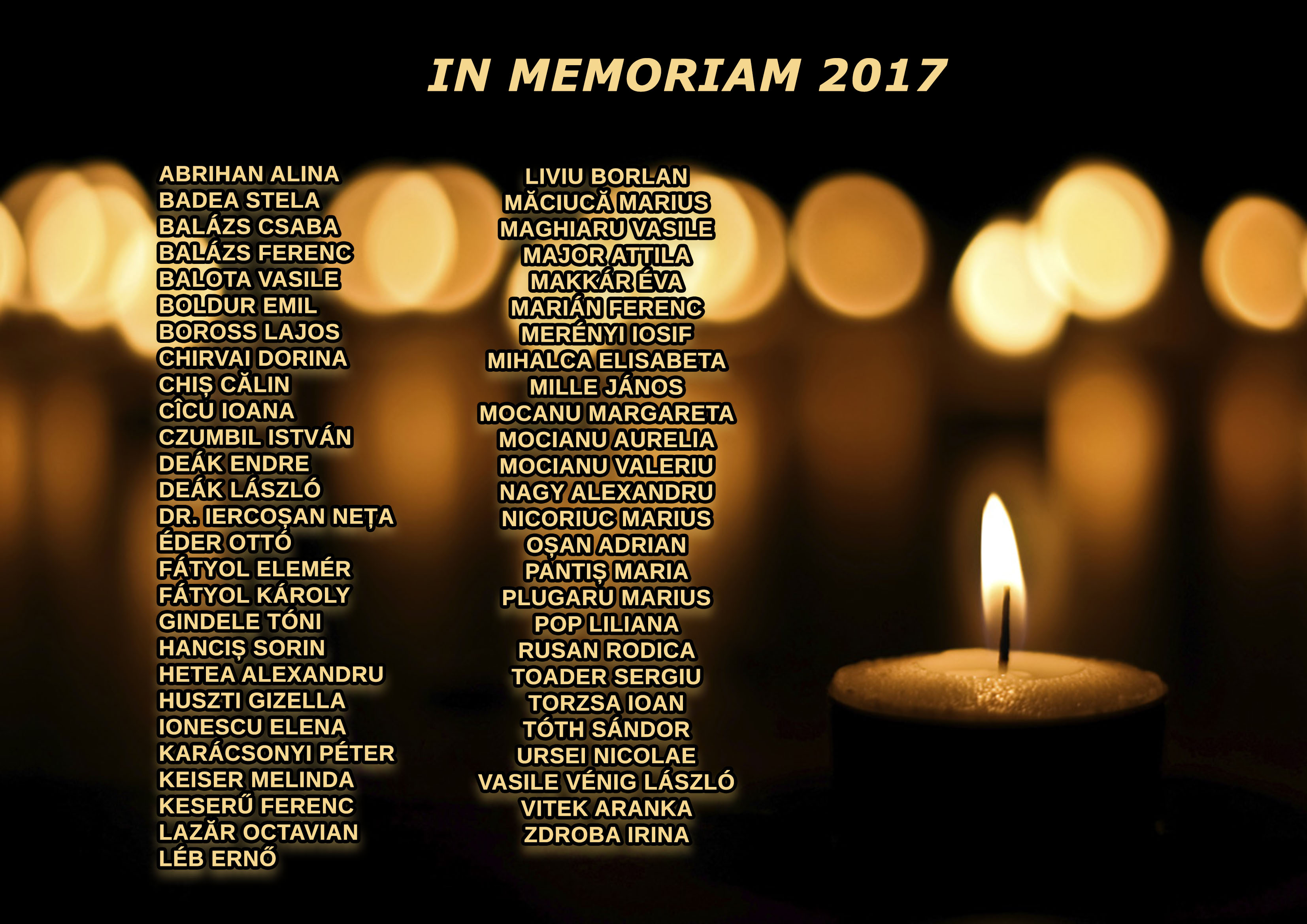 IN MEMORIAM, la Carei. Manifestare comemorativă