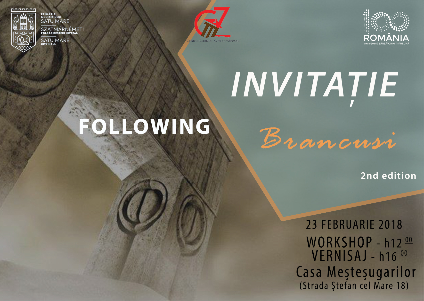 ”Following Brancusi”. Ziua Naţională ”Constantin Brâncuși”, marcată la Satu Mare”