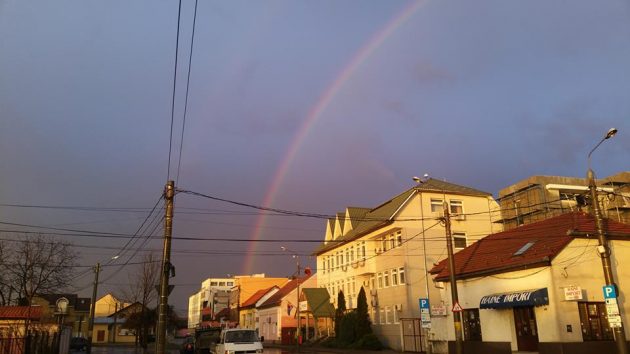 FOTOGALERIE. Primul curcubeu al anului la Satu Mare. Bucurați-vă și împărtășiți cu alții