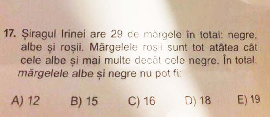 Problema de mate de clasa  a 2-a, vedetă pe net