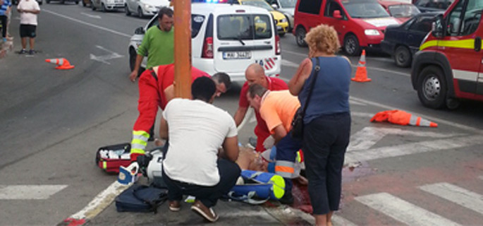 Accident la Satu Mare. Rănit pe trecere