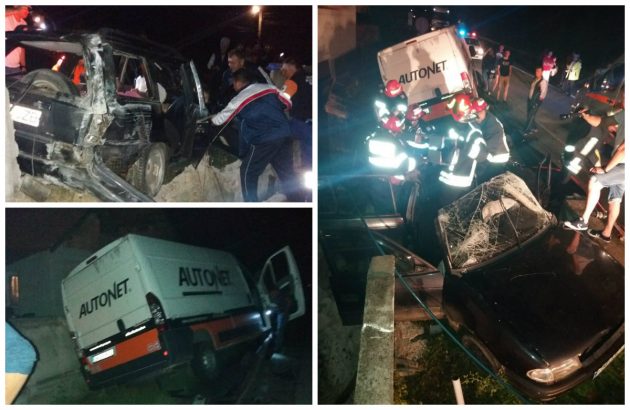 FOTOGALERIE. CARNAGIU pe șosea. Mașină de la Autonet, implicată într-un accident cu doi morți și trei grav răniți